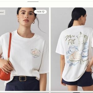 NWT Damson Madder Mon Petit Déjeuner Graphic Tee